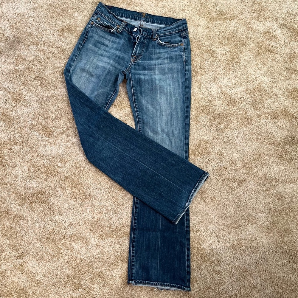 7 For All Mankind Dark Blue Boot Cut Jeans